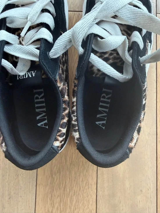 Kids Leopard Print Star Accent Sneakers - Black & Tan - Picture 5 of 5